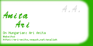 anita ari business card